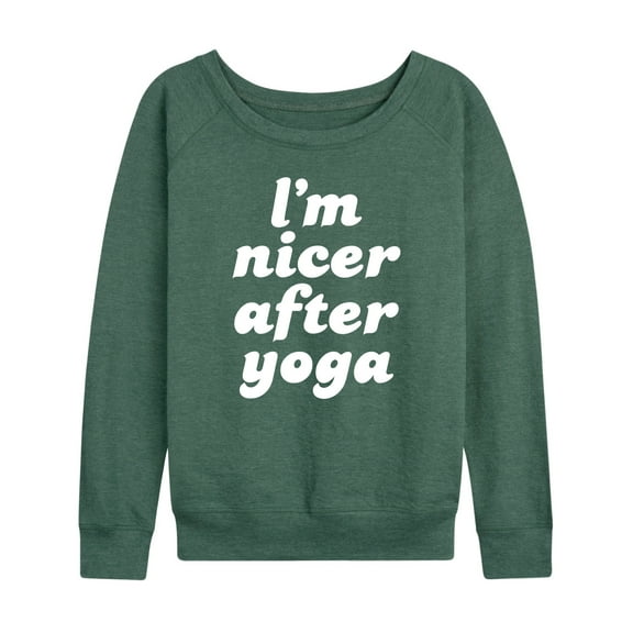 Instant Message - I'm Nicer After Yoga - Women's Lightweight French Terry Long Sleeve Shirt