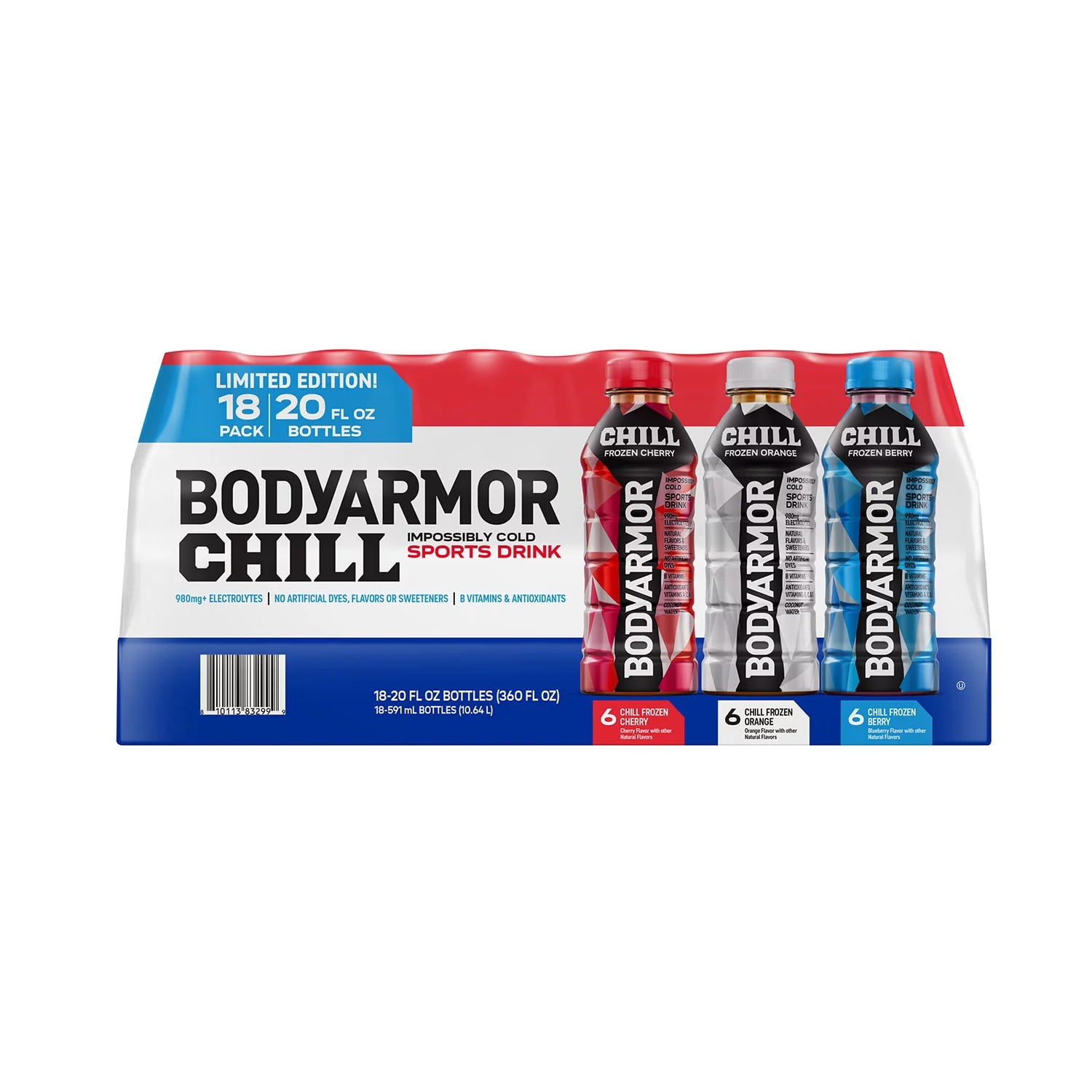 BODYARMOR CHILL Sports Drink Variety Pack, 20 Fluid Ounce (Pack of 18)