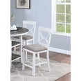 thumbnail image 4 of 5-PCS Counter Height Dining Set Storage Base Round Top Table w 4x High Chairs Cushion Seat White Finish Dining Room Furniture, 4 of 9