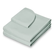 Saloniture 3-Piece Microfiber Massage Table Sheet Set - Premium Facial Bed Cover - Includes Flat and Fitted Sheets with Face Cradle Cover - Seafoam Green