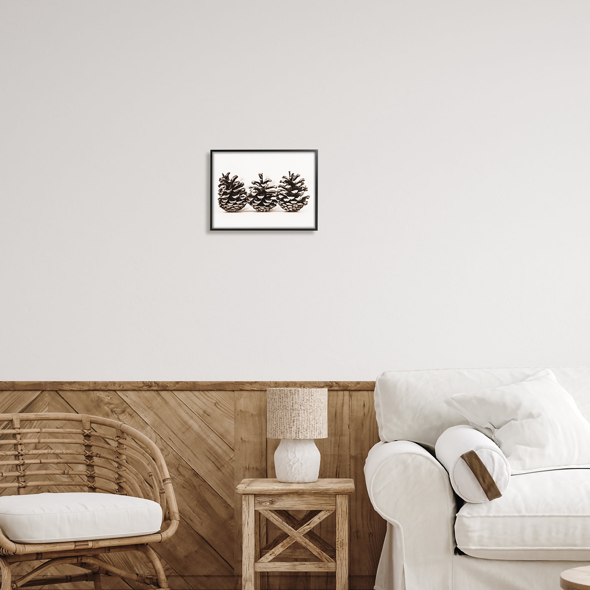 Stupell Industries Three Pinecones Nature Botanical & Floral Photography Black Framed Art Print Wall Art, 14 x 11