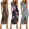 thumbnail image 4 of CEHVOM Fashion Women Leopard Printing Irregular Midi Dress, 4 of 4