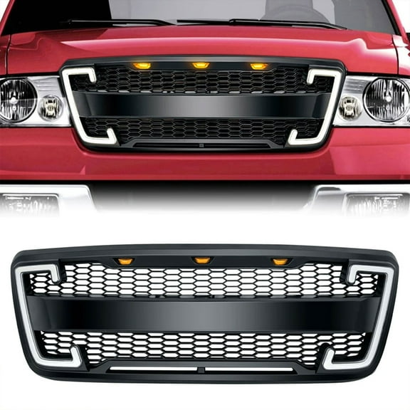 AMERICAN MODIFIED Raptor-Style Grille w/Turn Signal Lights, 04-08 Ford F150