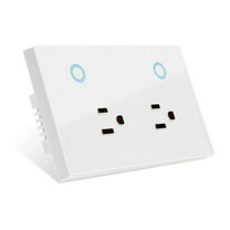 Melery WIFI Smart Wall Socket - US Plug, Power Monitoring & Touch Switch, Tuya App Enabled, Wireless Remote Control