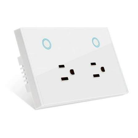 Melery WIFI Smart Wall Socket - US Plug, Power Monitoring & Touch Switch, Tuya App Enabled, Wireless Remote Control