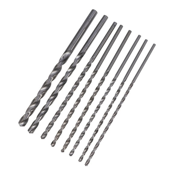 8 Pcs Extra Long Drill Bit Metric Bits Auger Carbide Silver