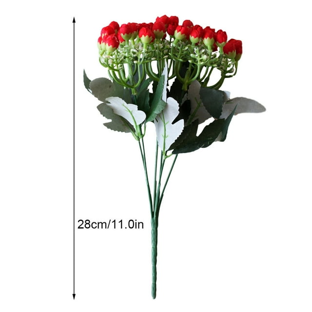 2 Pcs Bouquet de Roses Artificielles Simulation Décor Floral Maison Bureau Bouquet de Roses Artificielles Fleurs en Plastique, Rouge