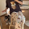 thumbnail image 2 of Pantalones para caminar, pantalones de pijama con dibujos de osos y globos para mujer, pantalones de aire acondicionado para el hogar de primavera y otoño, pantalones casuales sueltos, 2 of 5