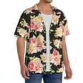 thumbnail image 2 of Sikiie Rose Flowers Men's Wrinkle Free Untucked Cuban Shirt Business Casual Button Down Shirts Short Sleeve ShirtLarge, 2 of 5