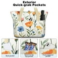 thumbnail image 2 of Tote Bag for Women - Pioneer Flower Shoulder Bag - Large Utility Work Duffle Bag with Zipper Handbag for Travel, Work, Sprots, 2 of 5