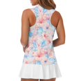 thumbnail image 4 of Trendfront Womens Sleeveless Polo Shirt Tropical Hibiscus Floral Print Quarter Zip Collared Golf Performance Sport Tops, 4 of 6