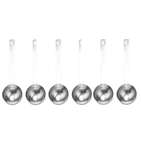 6 x Tablespoon Measuring Coffee Spoon-Silver