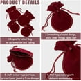 thumbnail image 6 of 20Pcs Velvet Drawstring Bags Dark Red Burgundy Red Soft Velvet Cloth Jewelry Gift Calabash Pouches for Storage Necklace Bracelet Earrings and Other Small Items, 6 of 9