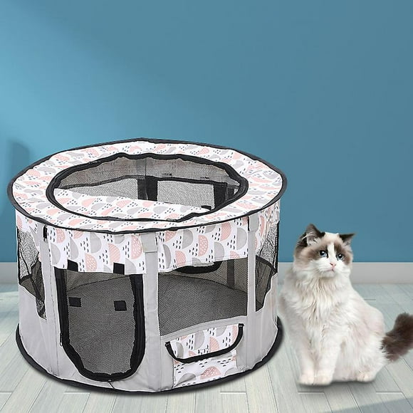 Parque portátil plegable para perros y gatos | Corral para gatitos y transportín de viaje para interiores y exteriores