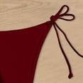 thumbnail image 3 of Bikini Shorts For Women Bikini Full Coverage Wine Mid Rise Bikini Bottom Womens Swimsuits, 3 of 5