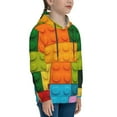 thumbnail image 3 of Kdxio Colorful Building Blocks Pattern Boys Athletic Unisex Boys Girls Hoodie with Pocket Sweatshirts-Medium, 3 of 6