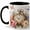 Black, variant on Vintage Pocket Watch Coffee Mug, Watercolor Antique Clock with Flowers and Butterflies, 11 oz Ceramic Cup