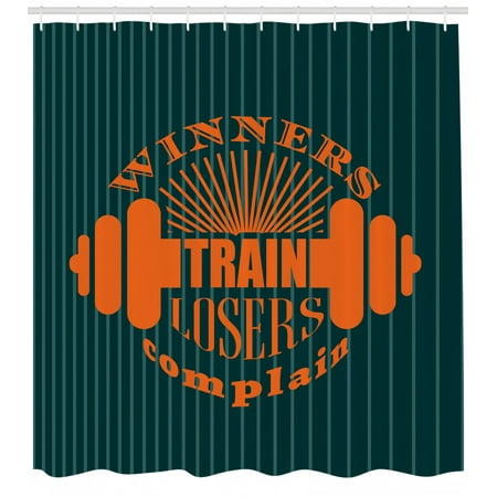 Fitness Shower Curtain Winners Train Losers Complain Quote Design