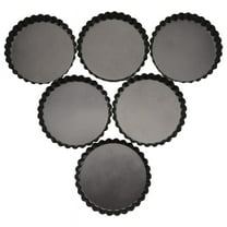 6 Pack 5 Inch Mini Tart Pans with Removable Bottom Round Nonstick Quiche Pan, Heavy Duty Fluted Side Pie Molds