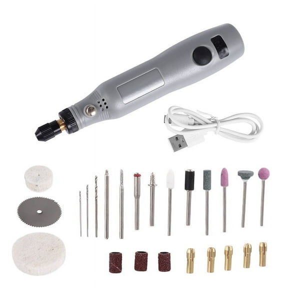 10W Hobby Craft Mini Drill Grinder Rotary Tool Set Modeling Polishing Drilling - Grey