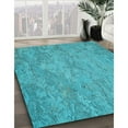 thumbnail image 2 of Ahgly Company Indoor Rectangle Patterned Bright Cyan Blue Area Rugs, 6' x 9', 2 of 6