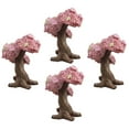 thumbnail image 4 of Milisten Cherry Blossom Tree Micro Landscape 4 Pack Resin Craft Tiny Desk Plant For Fairy Garden Home Office Decor, 4 of 8