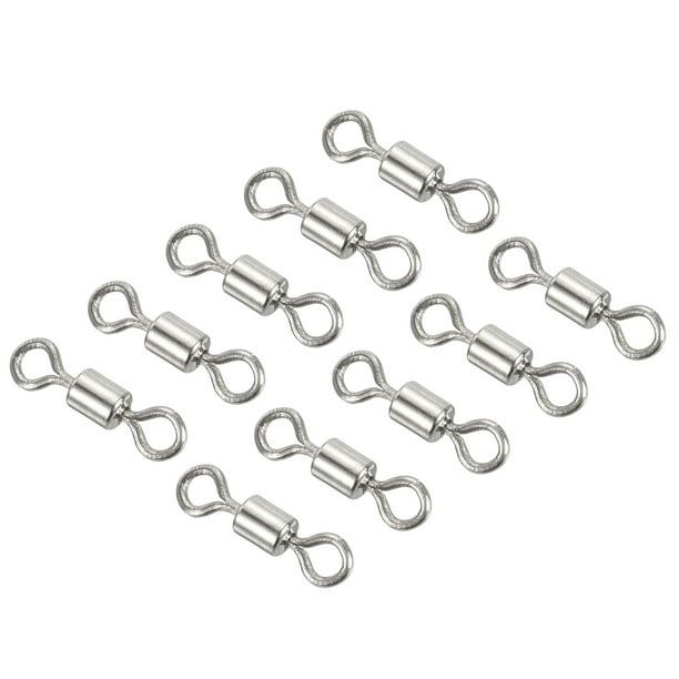 Fishing Barrel Swivels, 100 Pack 17LBS Copper Terminal Tackle for Fishing,  Silver