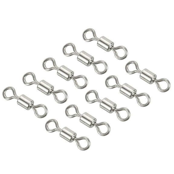 Fishing Barrel Swivels, 40 Pack 17LBS Copper Terminal Tackle for Fishing, Silver