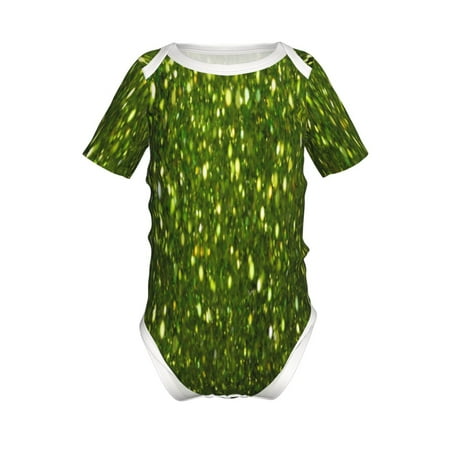 

Yiaed Green Glitter Sparkle Print Infant Climbing Short Sleeve Onesie One-Piece Baby Bodysuit Clothes 0-12 Months -2 Years