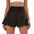 thumbnail image 2 of Admvng Shorts for Women Solid Breathable High Waisted Yoga Running Shorts, 2 of 7