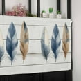 thumbnail image 6 of Blue Brown Feathers Valances for Windows Farmhouse Kitchen Curtains Valances Rod Pocket Valance Curtains for Kitchen Windows Boho Vintage Wooden Grain Window Valances for Bathroom Bedroom 42"x12", 6 of 6