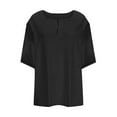 thumbnail image 4 of YOTAMI Womens V-Neck Tops Plus Size Short Sleeve Summer Blouses Solid Color Sports Casual T-Shirts Black, 4 of 4