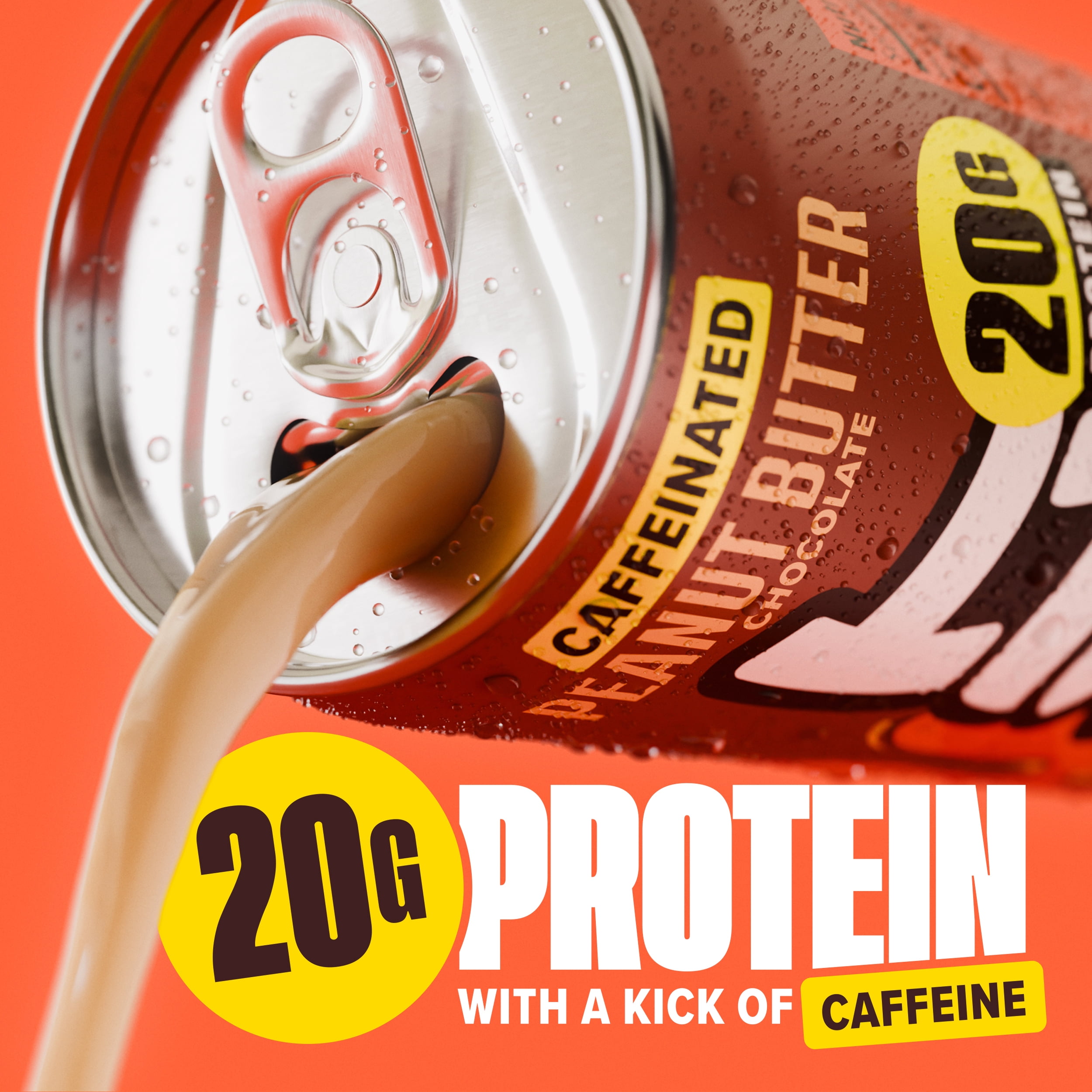 SPYLT High Protein Milk, Peanut Butter Chocolate, 20g Protein, 60mg Caffeine, Sugar Free, 11 fl oz, 12 Cans - Packaging May Vary