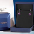 thumbnail image 5 of Gem Stone King 925 Silver and 10K Yellow Gold Fancy Purple Zirconia Dangle Earrings for Women | 1.68 Cttw | Gemstone Birthstone | Round 6MM, 5 of 6