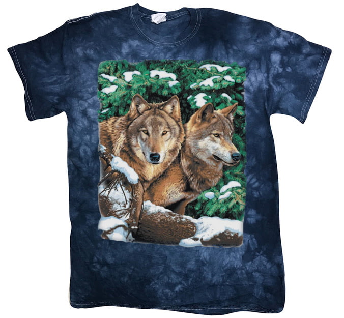 Tie Dye T-shirt Winter Wolves Wolf Shirt Mens Graphic Tees - Walmart ...