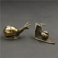 thumbnail image 2 of Adornos pequeños de caracol macizo de cobre puro para ceremonia del té, mascota de té, soporte creativo para bolígrafos con forma de caracol, artesanías con mango antiguo, 2 of 5