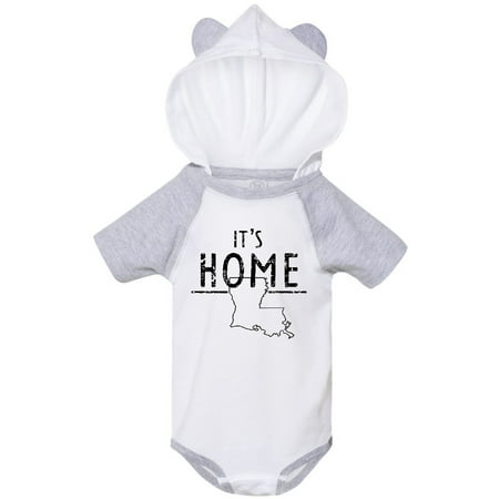 

Inktastic It s Home- State of Louisiana Outline Distressed Text Gift Baby Boy or Baby Girl Bodysuit