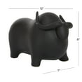 thumbnail image 3 of 12" x 8" Black Ceramic Bull Sculpture, by DecMode, 3 of 8