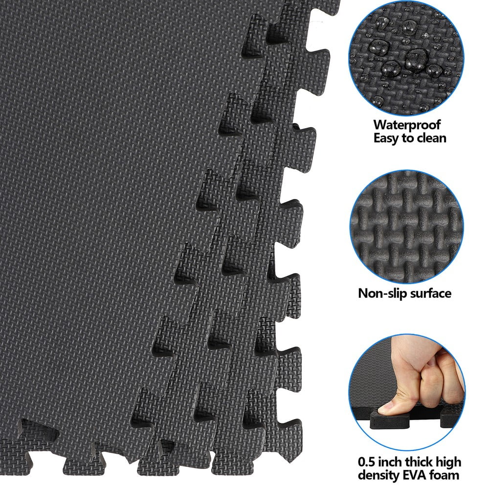 SONGMY 24 PCS Puzzle Exercise Mats, EVA Foam Interlocking Gym Equipment Mats