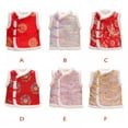 thumbnail image 3 of URMAGIC Girl Vest Coat Fleece Quilted Chinese New Year Kids Outfits Traditional Tang Tank Tops 1-7 Years, 3 of 11