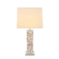 thumbnail image 3 of Aspen Creative 40168-11, 29" High Transitional Metal & Shell Table Lamp, Satin Nickel Finish and Hardback Rectangular Shaped Lamp Shade in White, 13"x13" Wide, 3 of 5