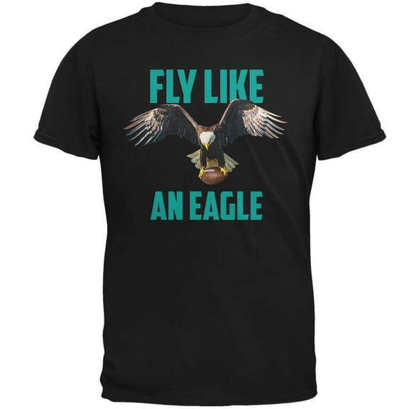 Fly Like an Eagle Flying Football Mens Soft T Shirt Black 2XL