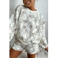 thumbnail image 5 of Women's Light Grey Abstract Woodland Camo Pullover Shorts Set for Daily Wear | XL, 5 of 5