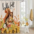 thumbnail image 4 of Fabric Shower Curtain Fall Thanksgiving Cute Squirrel Sunflowers Autumn Leaves Shower Curtains with 12 Hooks Waterproof Machine Washable Bath Curtains for Bathroom, 72 x 78in, 4 of 6