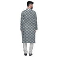 thumbnail image 3 of Atasi Printed Casual Asymmetric Kurta Pyjama For Men Designer Long Kurta Set, 3 of 4