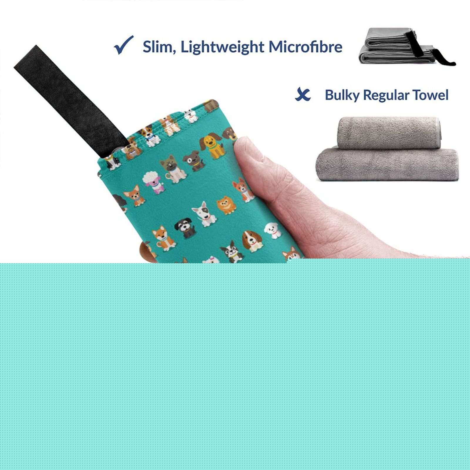 thumbnail image 2 of Kll Cartoon Dogs Microfiber Beach Towel Fast Drying,Extra Large 27.5"X55" Sand Free Beach Towel Super Lightweight Towels, 2 of 8