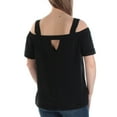 thumbnail image 2 of BAR III Womens Black Short Sleeve Square Neck Top Size: 2XS, 2 of 2