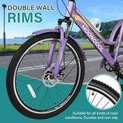 Slsy Mountain Tricycle for Adults, 24/26/27.5 Inch MTB 7 Speed Three Wheel Bike, Adults Tricycle with Cargo Basket for Adults, Women, Men, Seniors