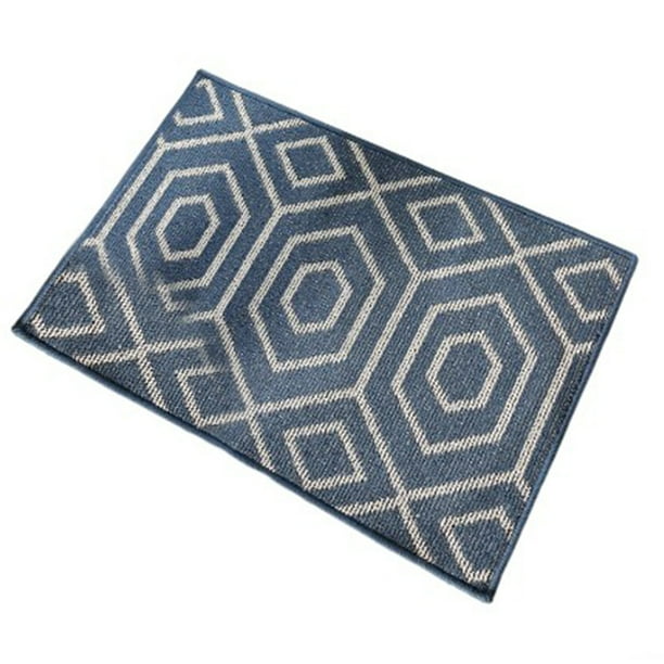 Yuarrent Tapete para puerta, alfombra geométrica antideslizante absorbente de agua, tapetes lavables rectangulares para piso, entrada, hogar, Decoración del hogar Corredores/Marina