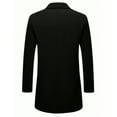 thumbnail image 3 of Men's Casual Wool-Blend Overcoat with Pockets, Black, Size L, 3 of 4